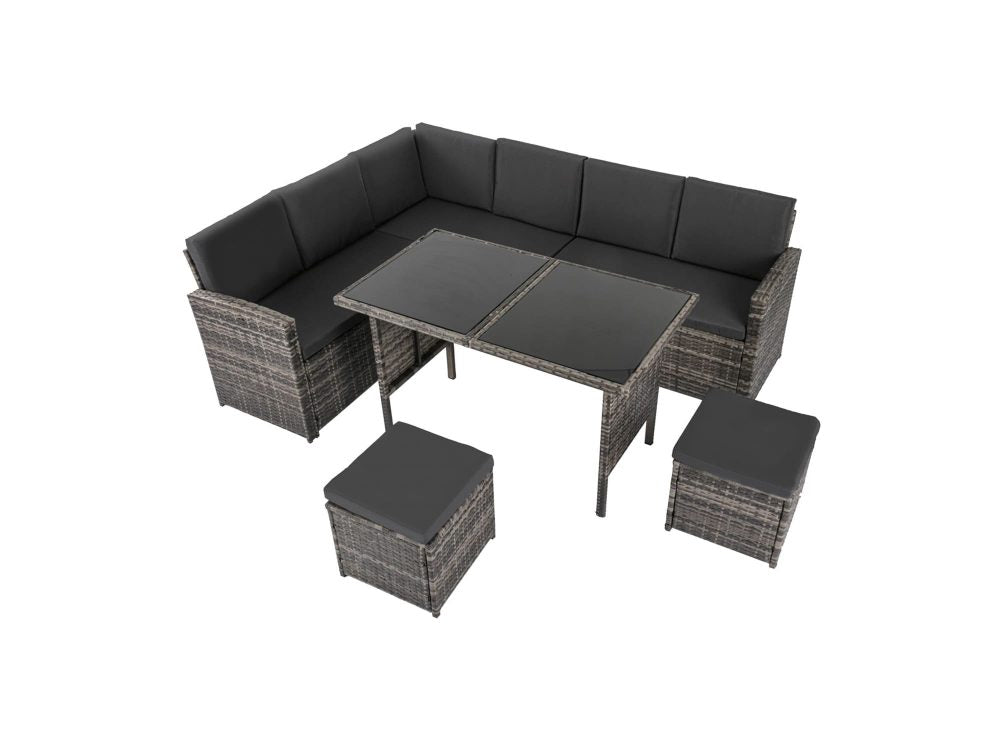 Malvern 8 Seater Modular Outdoor Garden Lounge and Dining Set
